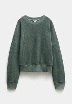 hush Sweatshirts & Hoodies|Marley Textured Sweatshirt Khaki Green