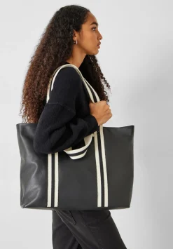 hush Bags|Marlon Oversized Leather Tote Bag Black