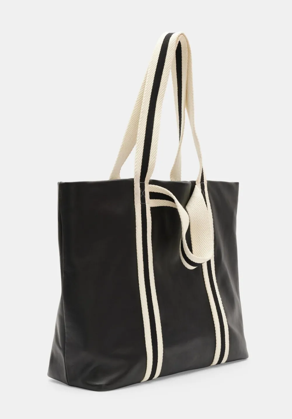 hush Bags|Marlon Oversized Leather Tote Bag Black