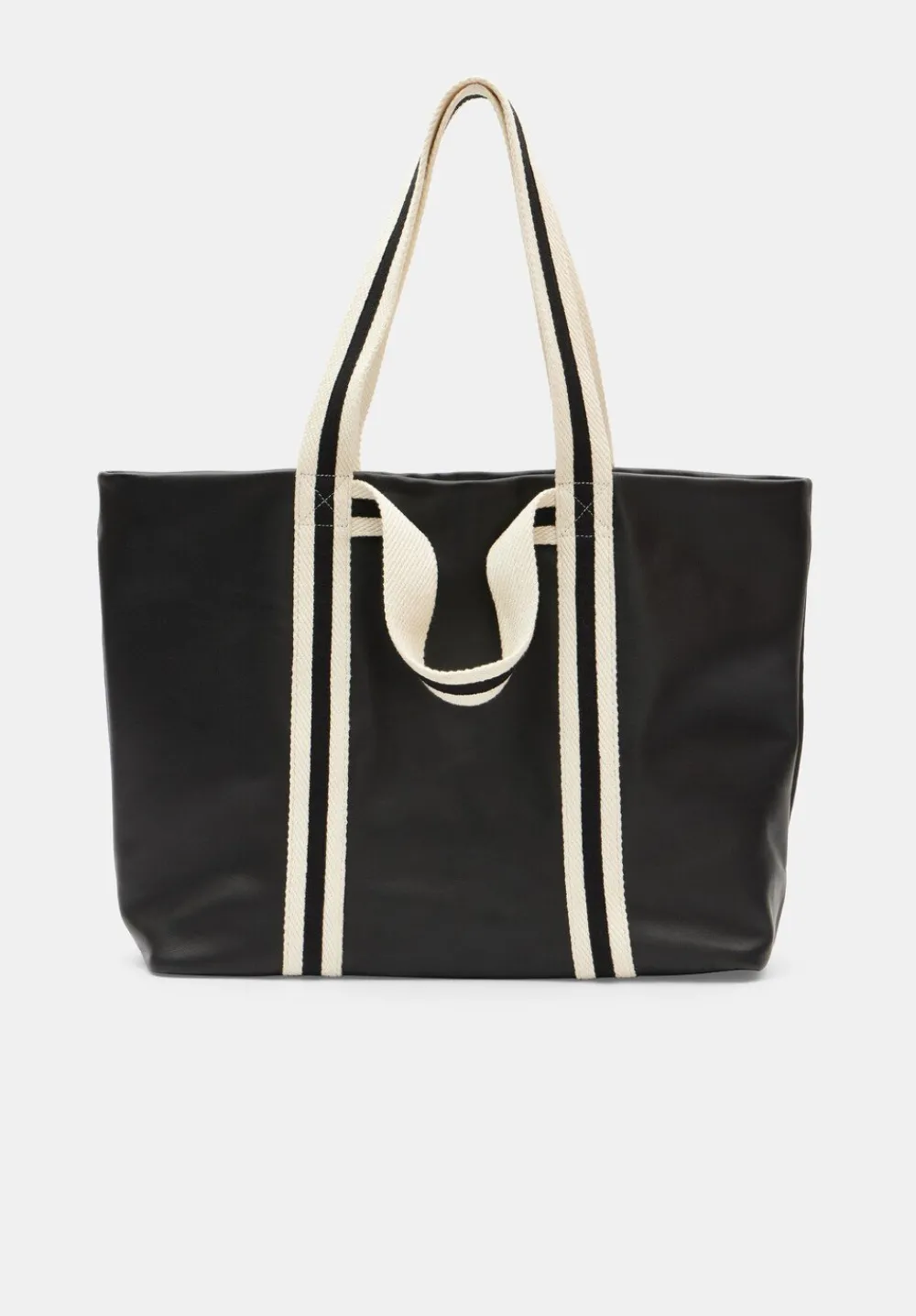 hush Bags|Marlon Oversized Leather Tote Bag Black