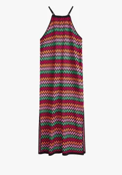 hush Dresses|Martina Halterneck Knitted Dress Black Multi
