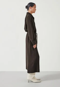 hush Dresses|Martina Midi Shirt Dress Chocolate brown