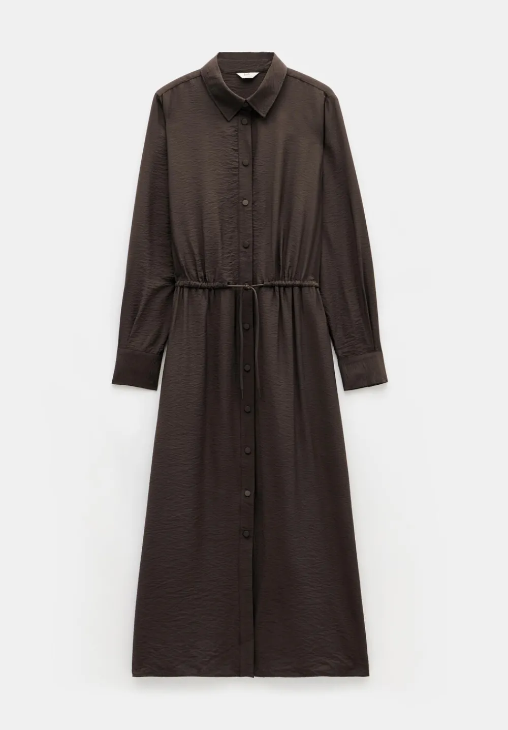 hush Dresses|Martina Midi Shirt Dress Chocolate brown