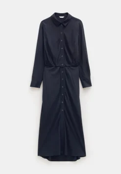 hush Dresses|Martina Pinstripe Midi Dress Washed Black