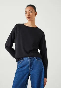 hush Tops & T-Shirts|Matilda Cotton Raglan Top Black Onyx