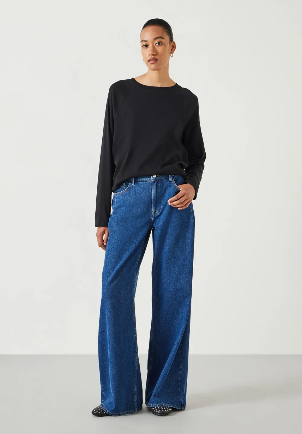 hush Tops & T-Shirts|Matilda Cotton Raglan Top Black Onyx
