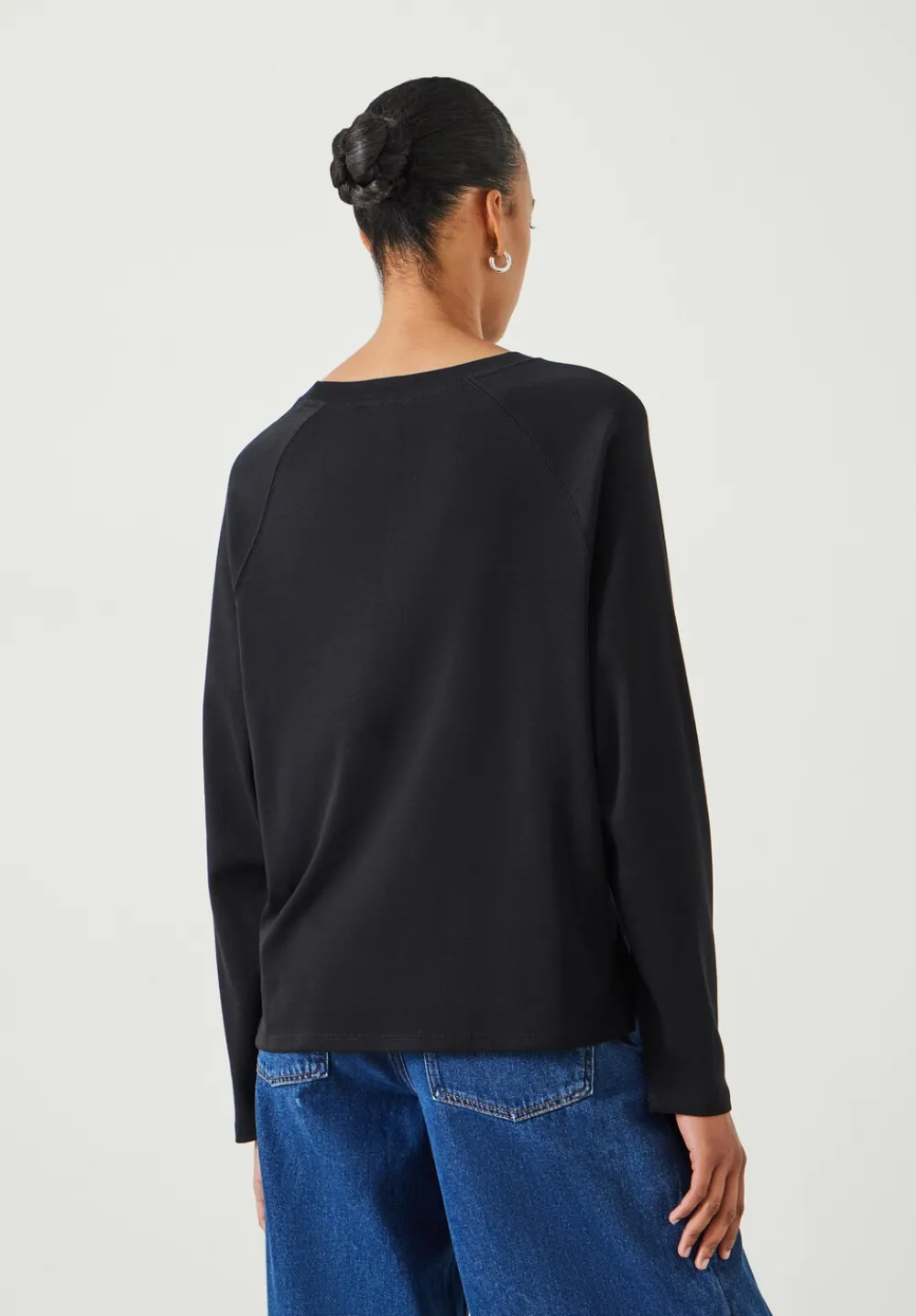 hush Tops & T-Shirts|Matilda Cotton Raglan Top Black Onyx