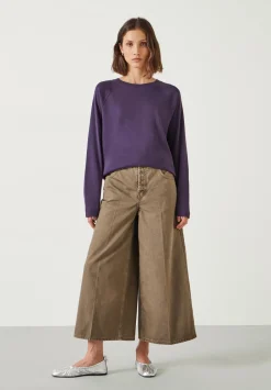 hush Tops & T-Shirts|Matilda Cotton Raglan Top Dark Purple