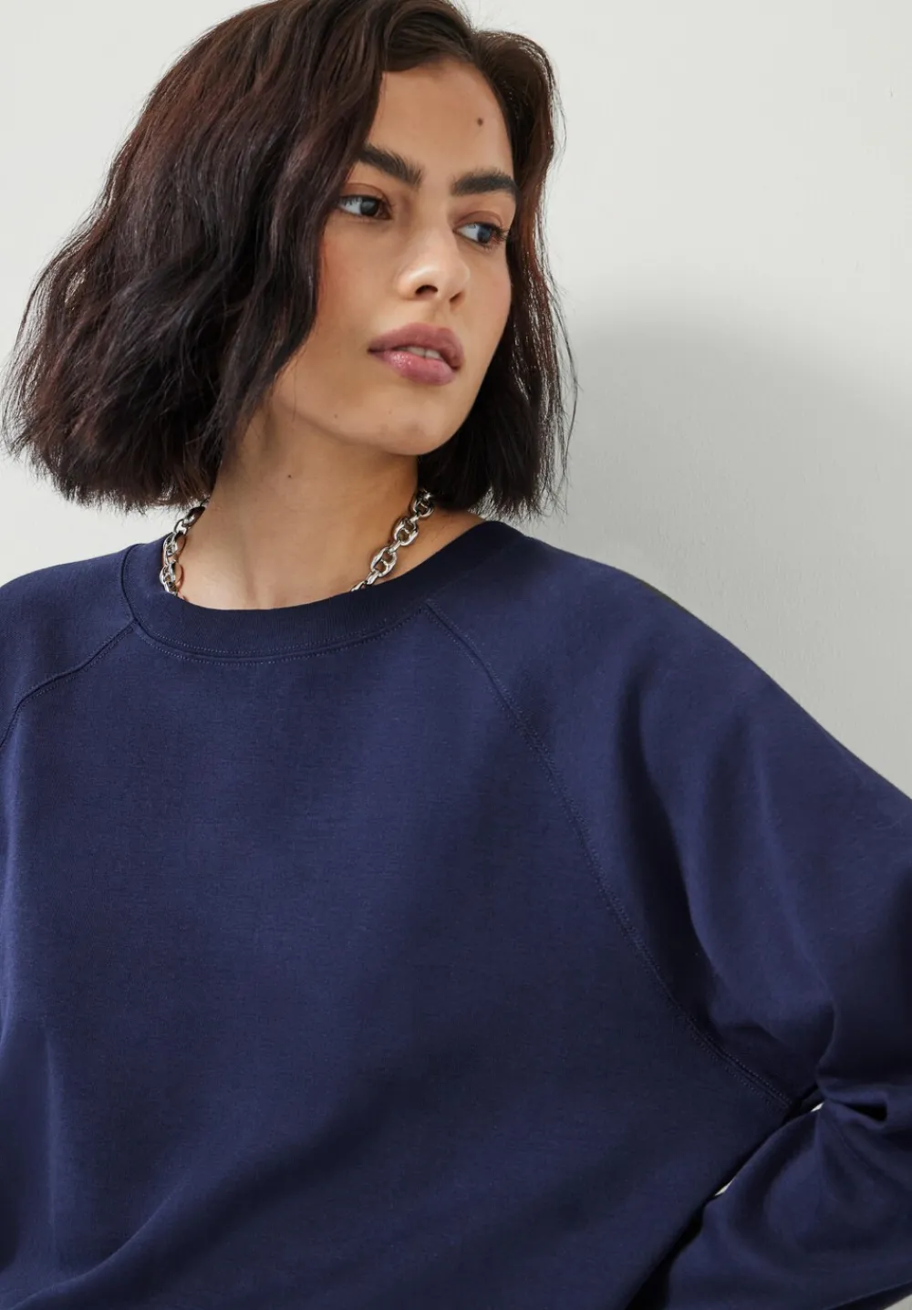 hush Tops & T-Shirts|Matilda Cotton Raglan Top Navy