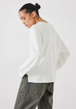 hush Tops & T-Shirts|Matilda Cotton Raglan Top White