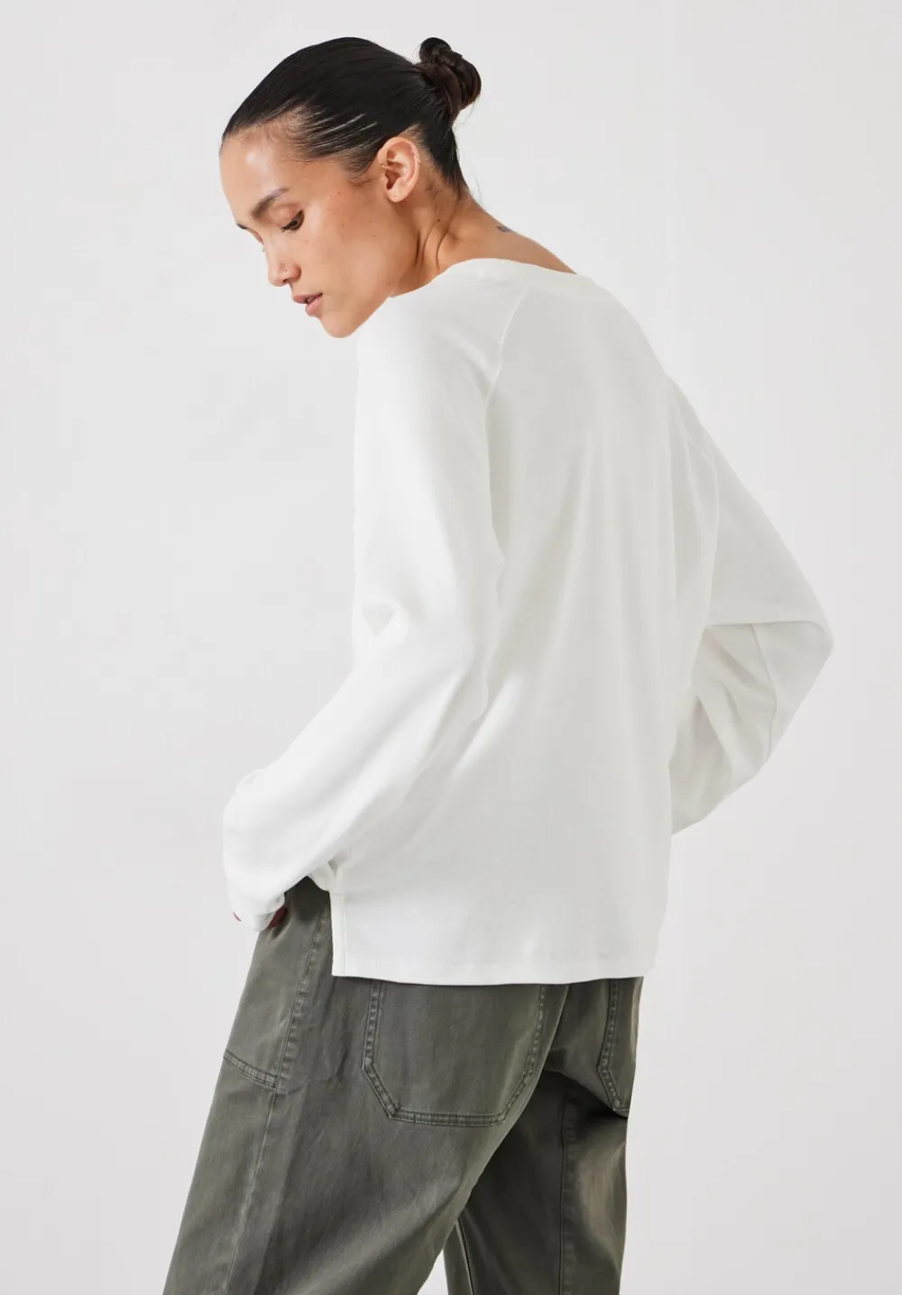 hush Tops & T-Shirts|Matilda Cotton Raglan Top White