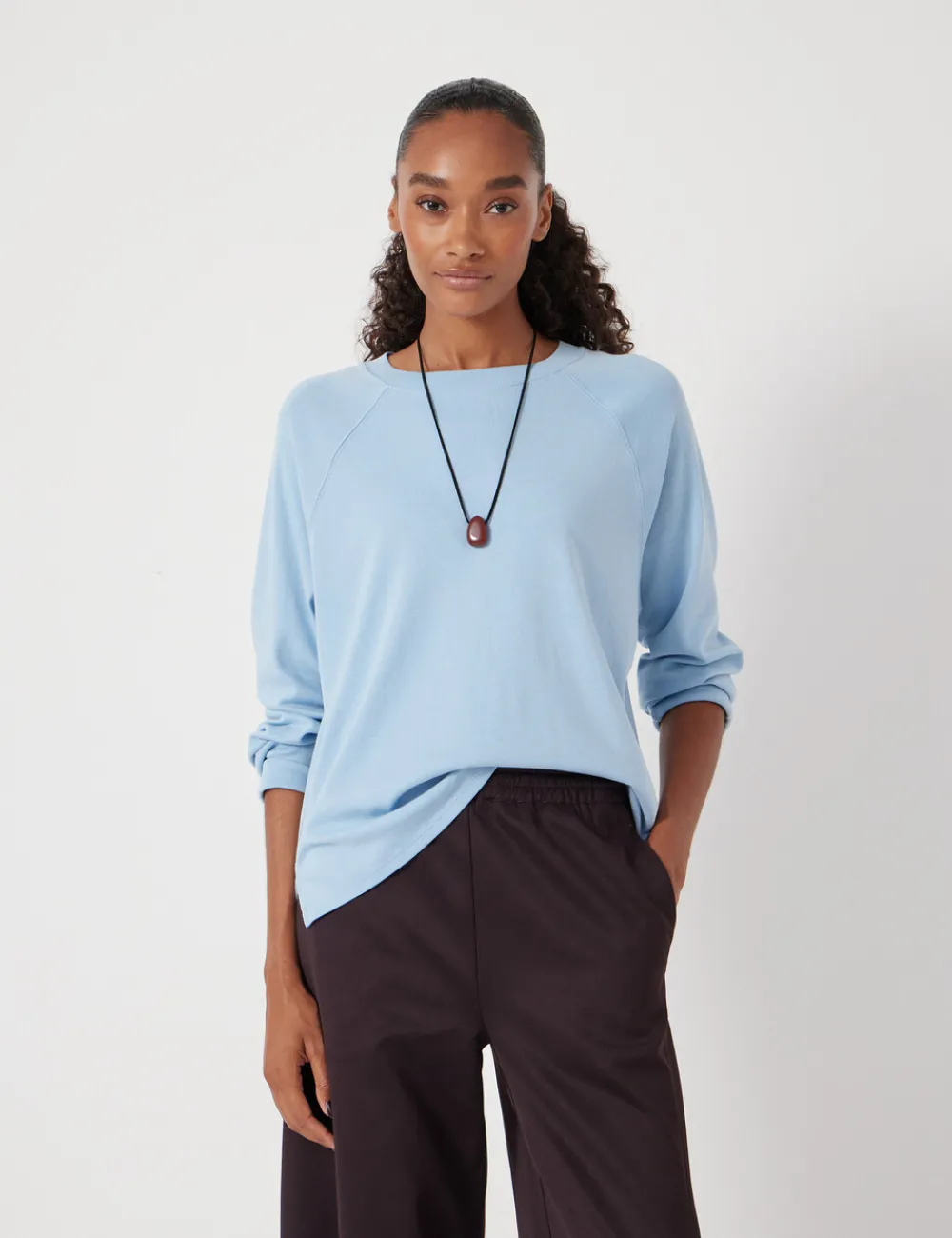 hush Tops & T-Shirts|Matilda Cotton Raglan Top Pale Blue