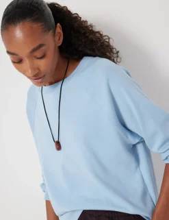 hush Tops & T-Shirts|Matilda Cotton Raglan Top Pale Blue