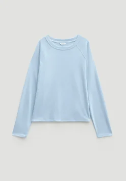 hush Tops & T-Shirts|Matilda Cotton Raglan Top Pale Blue