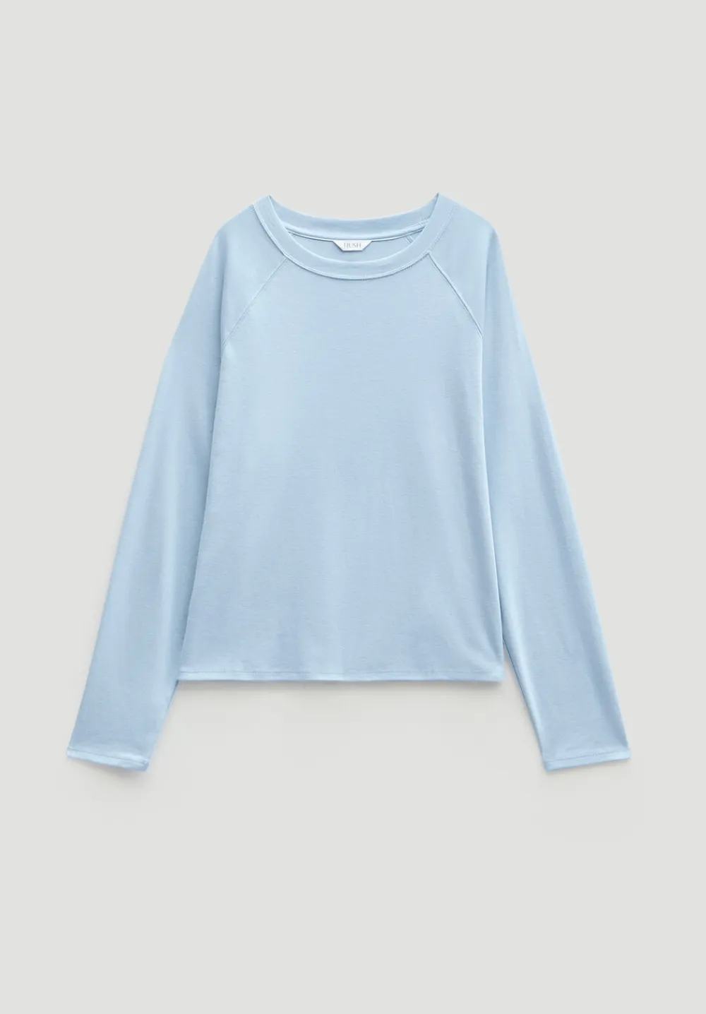 hush Tops & T-Shirts|Matilda Cotton Raglan Top Pale Blue