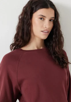 hush Tops & T-Shirts|Matilda Cotton Raglan Top Oxblood Red