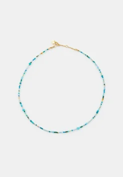 hush Jewellery|Maura Glass Bead Necklace Gold/Blue