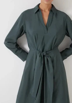 hush Dresses|Maya Air Flow Front Tie Maxi Dress Smoked Green