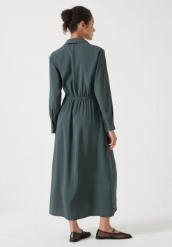 hush Dresses|Maya Air Flow Front Tie Maxi Dress Smoked Green