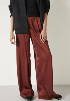 hush Trousers|Melanie Satin Trousers Brown