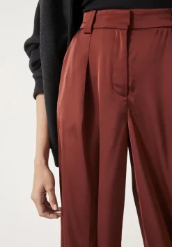 hush Trousers|Melanie Satin Trousers Brown