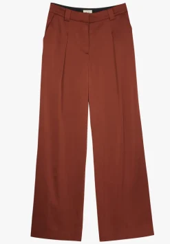 hush Trousers|Melanie Satin Trousers Brown
