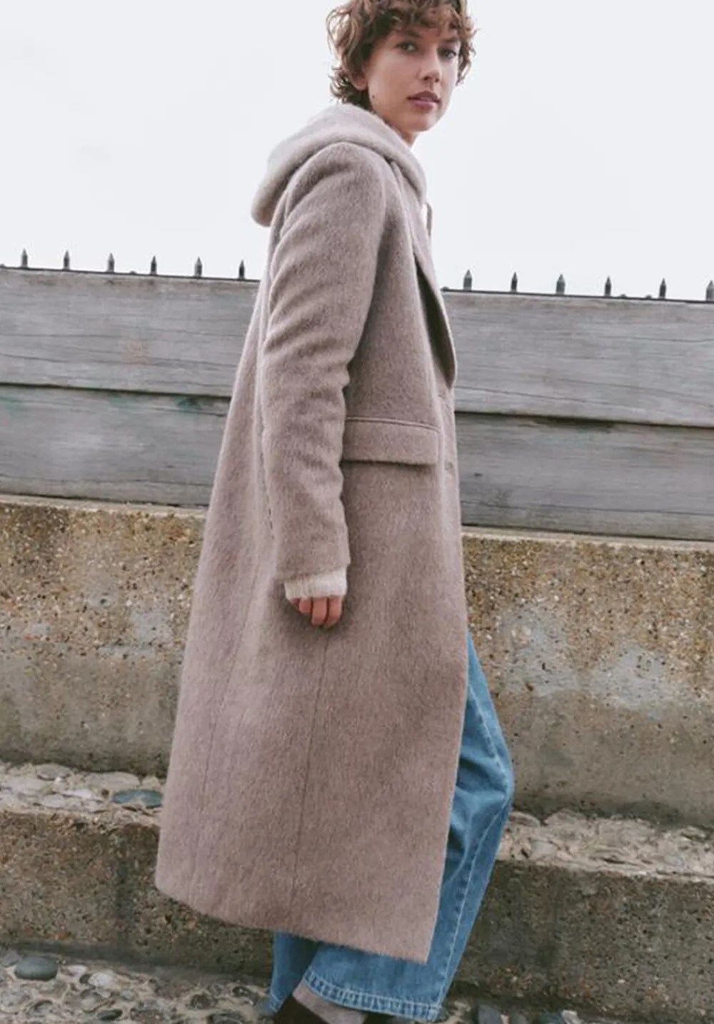 hush Jackets & Coats|Meridah Italian Wool Coat Oatmeal Grey
