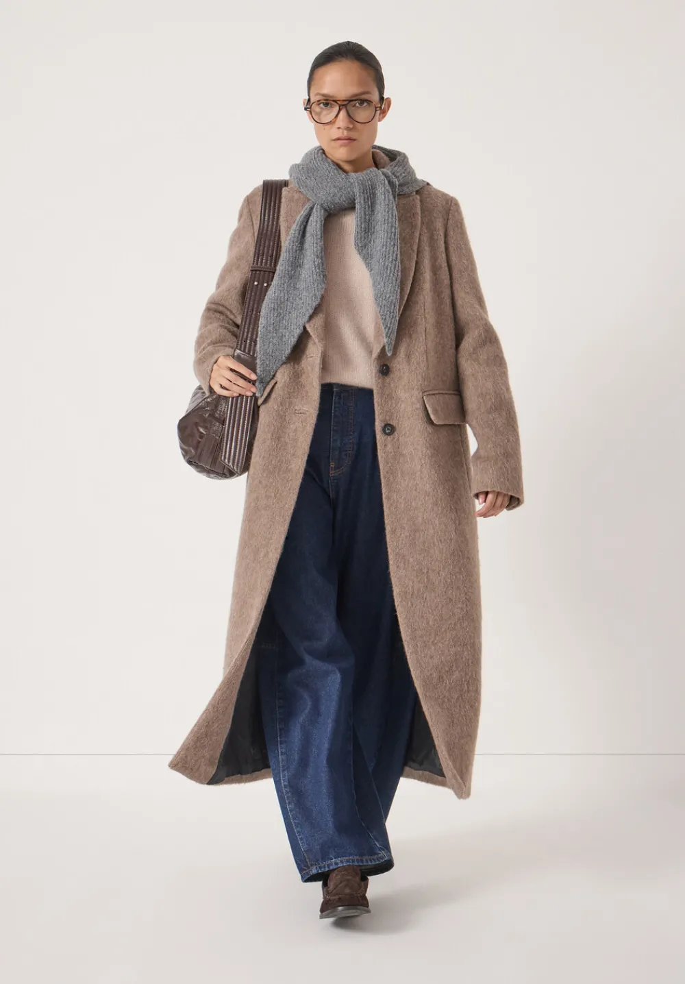 hush Jackets & Coats|Meridah Italian Wool Coat Oatmeal Grey