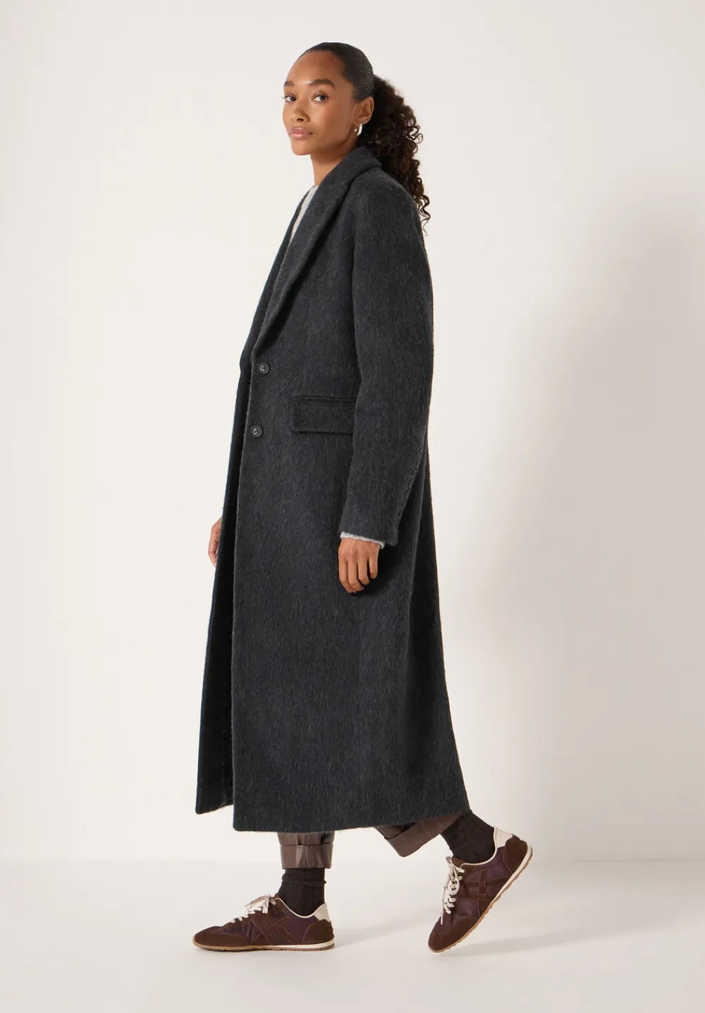 hush Jackets & Coats|Meridah Italian Wool Coat Dark Charcoal