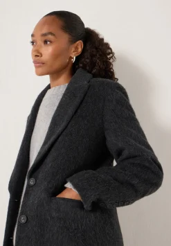 hush Jackets & Coats|Meridah Italian Wool Coat Dark Charcoal
