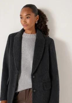 hush Jackets & Coats|Meridah Italian Wool Coat Dark Charcoal