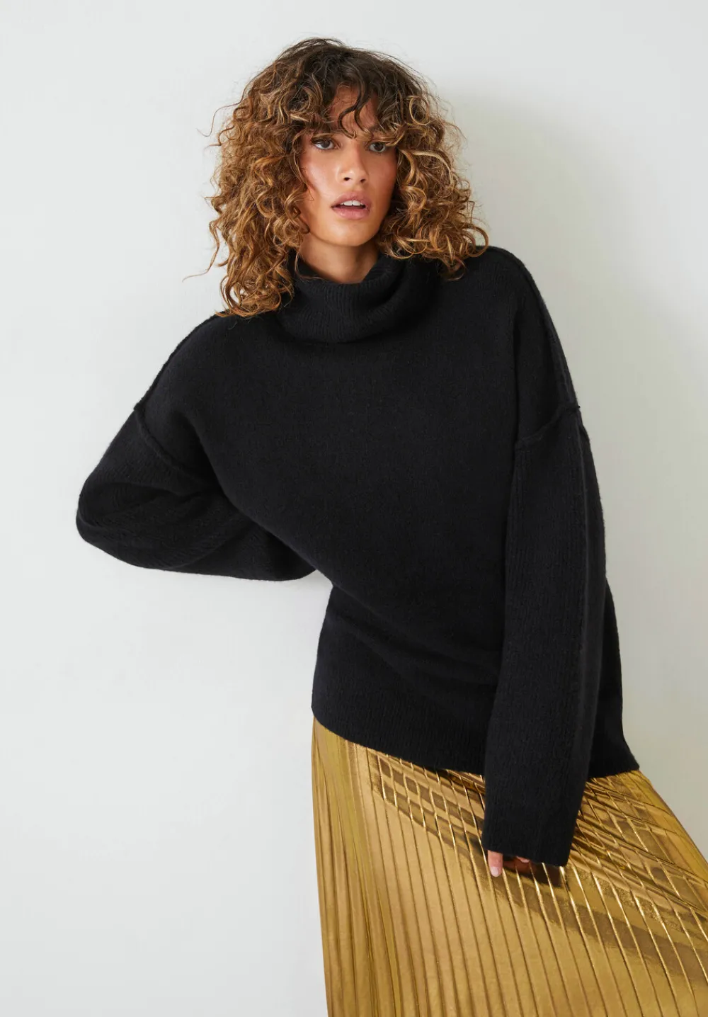 hush Jumpers & Cardigans|Meryl Roll Neck Wool Blend Jumper Black