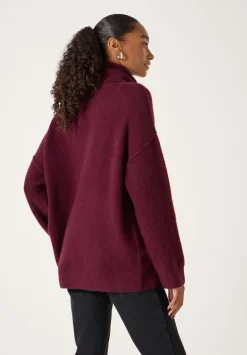 hush Jumpers & Cardigans|Meryl Wool Blend Roll Neck Jumper Burgundy Red