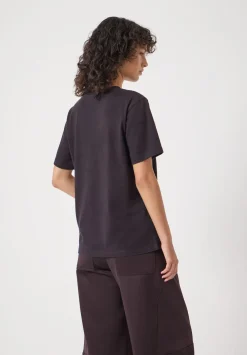 hush Tops & T-Shirts|Metallic Graphic Cotton T-Shirt Plum Purple