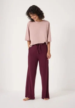 hush Pyjamas & Nightwear|Midy Cotton Slub Cord Pyjamas Burgundy Red Mix