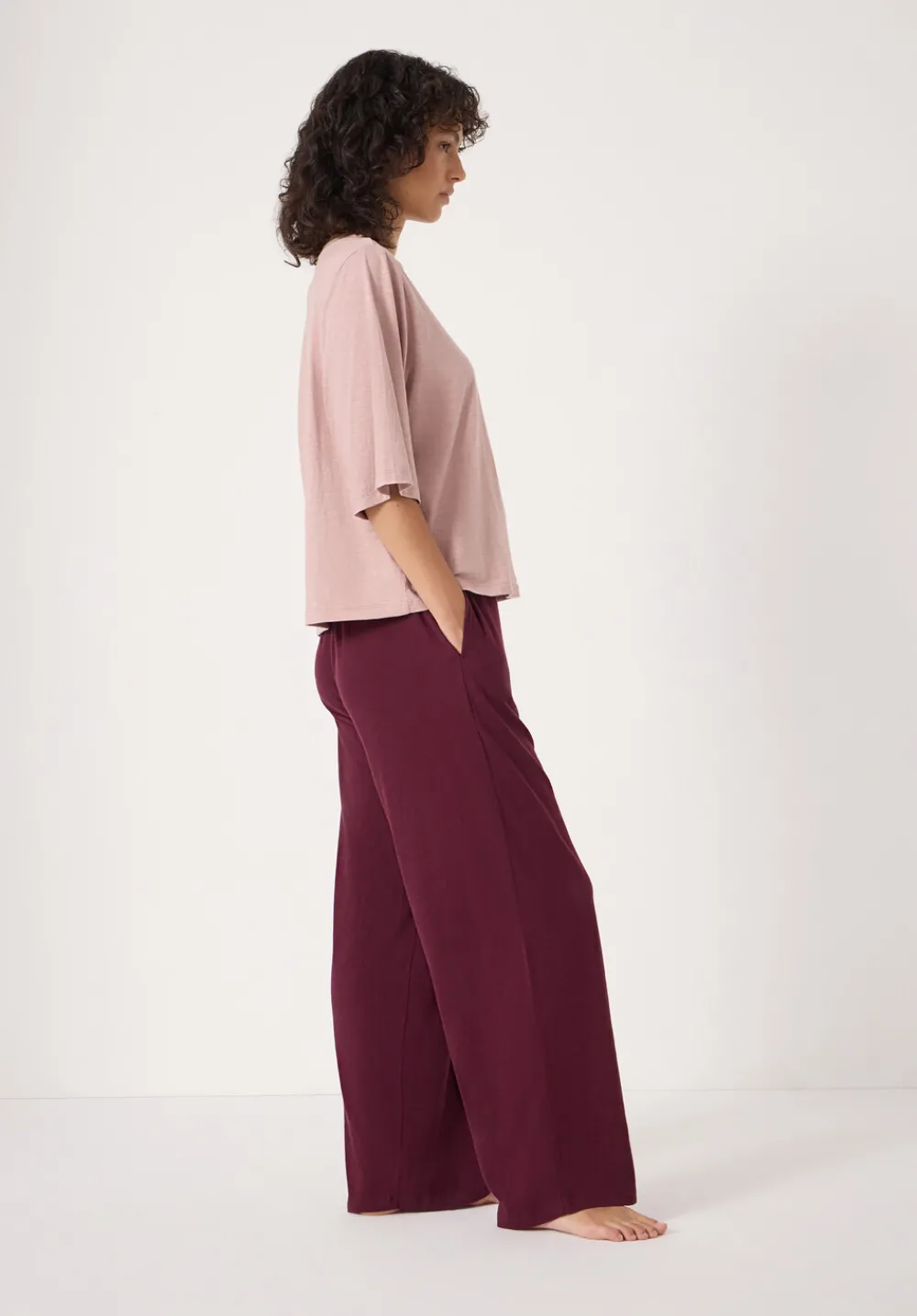 hush Pyjamas & Nightwear|Midy Cotton Slub Cord Pyjamas Burgundy Red Mix