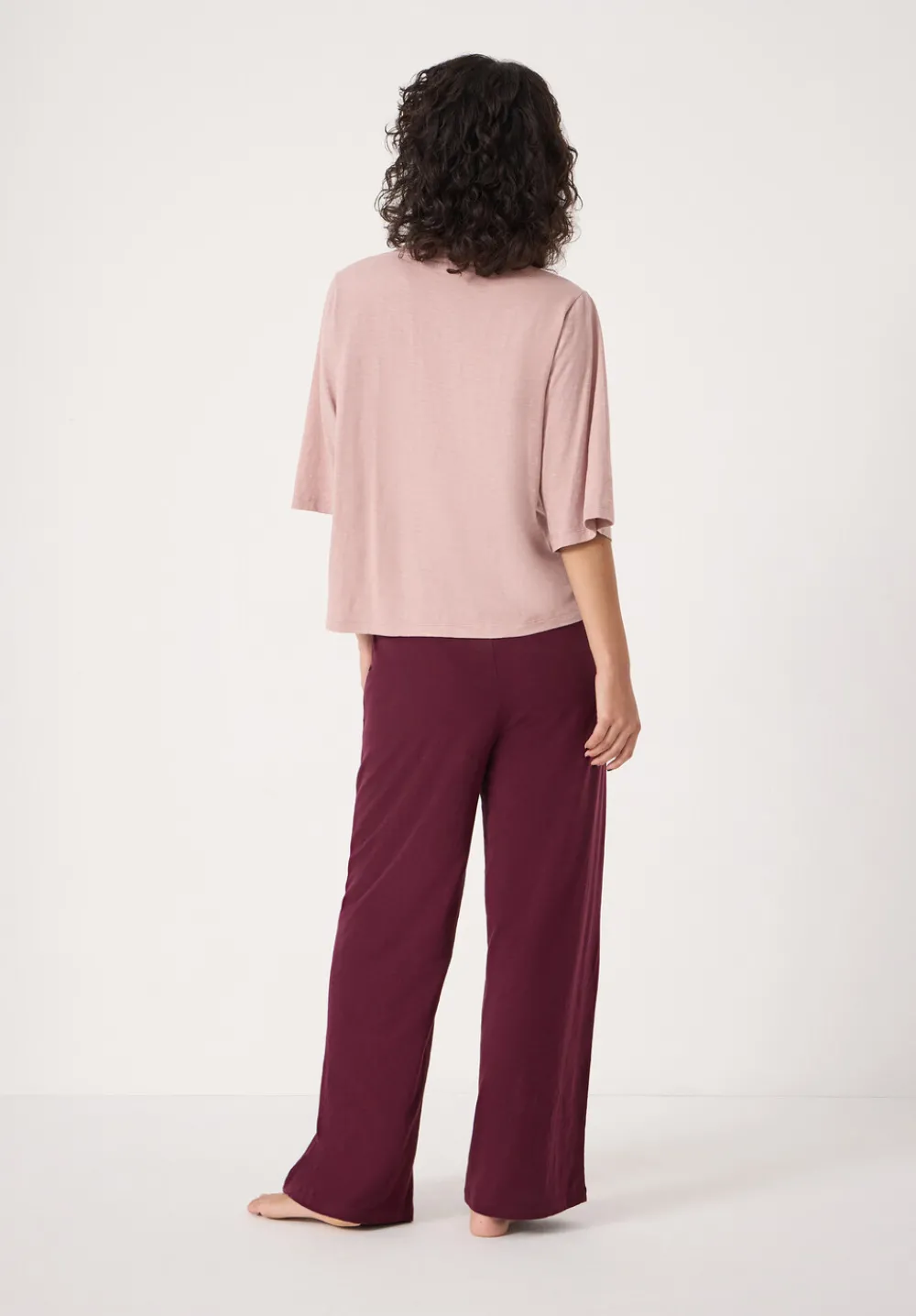 hush Pyjamas & Nightwear|Midy Cotton Slub Cord Pyjamas Burgundy Red Mix