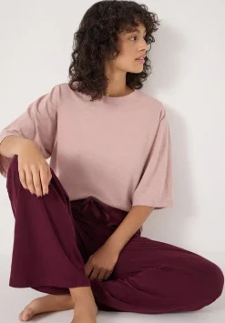 hush Pyjamas & Nightwear|Midy Cotton Slub Cord Pyjamas Burgundy Red Mix