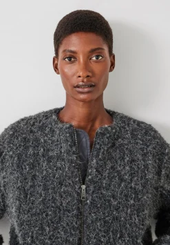 hush Jackets & Coats|Miffy Faux Fur Jacket Charcoal Grey