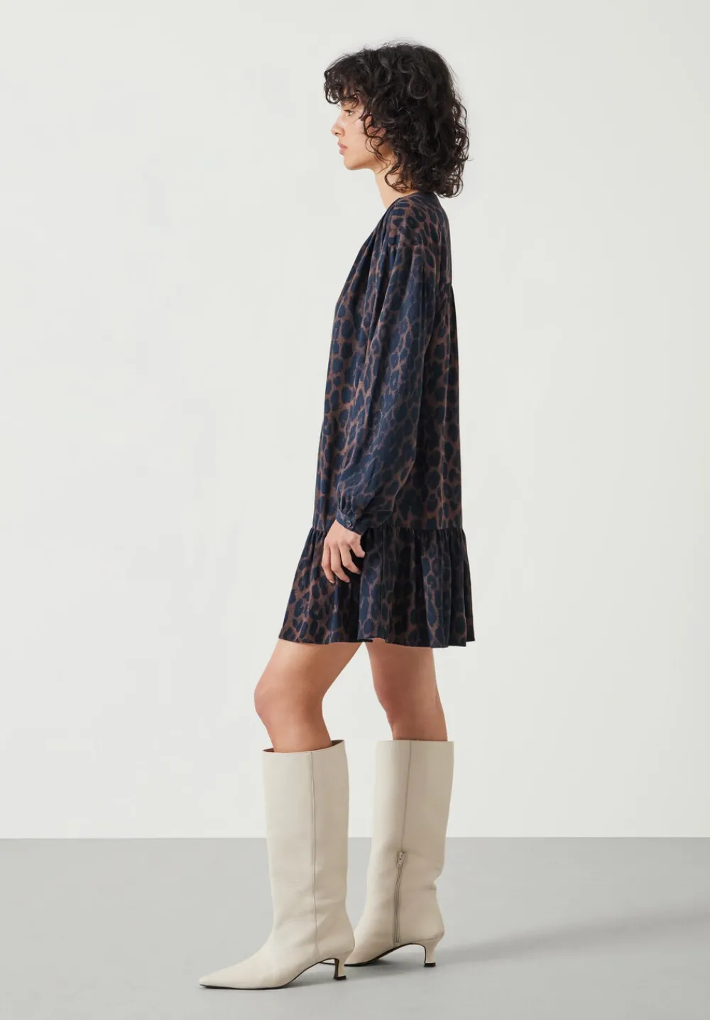 hush Dresses|Milly Mini Dress Brown & Black Leopard