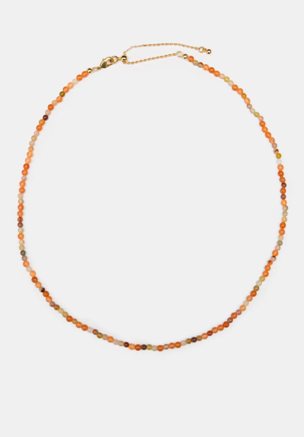 hush Jewellery|Mini Semi Precious Beaded Necklace Orange Chiffon