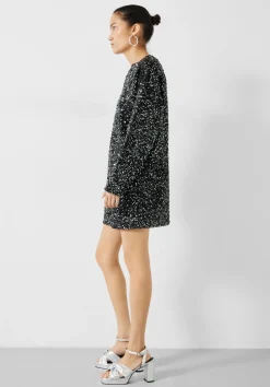 hush Dresses|Mischa Sequin Mini Dress Silver Sequin
