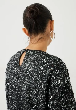 hush Dresses|Mischa Sequin Mini Dress Silver Sequin
