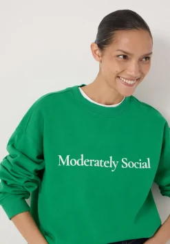 hush Sweatshirts & Hoodies|Moderately Social Graphic Sweatshirt Bright Green