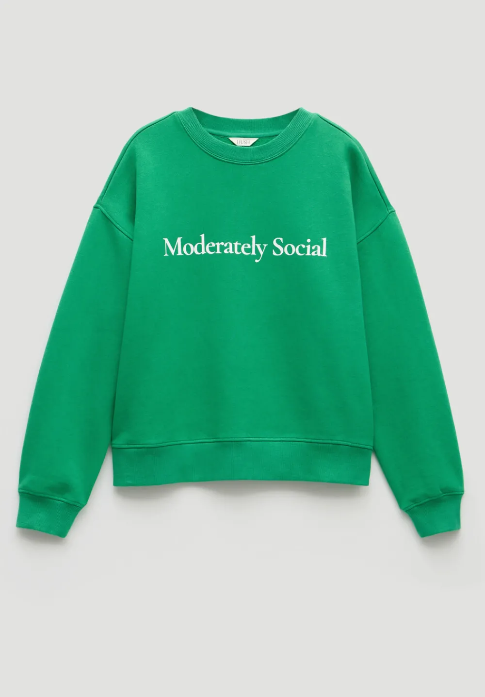 hush Sweatshirts & Hoodies|Moderately Social Graphic Sweatshirt Bright Green