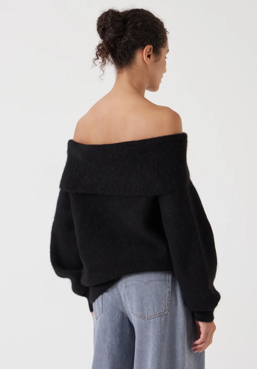 hush Jumpers & Cardigans|Molly Alpaca Blend Off Shoulder Jumper Black