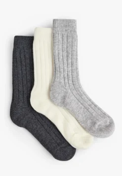 hush Socks & Tights|Murica Wool Blend 3 Pack Socks Set Grey
