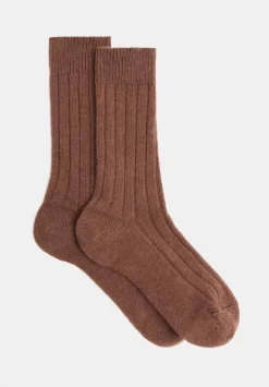 hush Socks & Tights|Murica Wool Blend Socks Chocolate brown