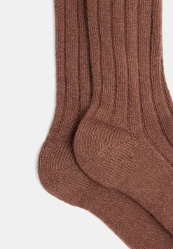 hush Socks & Tights|Murica Wool Blend Socks Chocolate brown