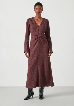 hush Dresses|Myrah Midi Dress Chocolate brown